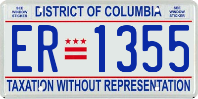 DC license plate ER1355