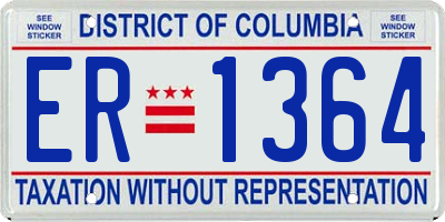 DC license plate ER1364