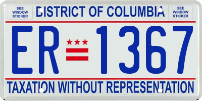 DC license plate ER1367
