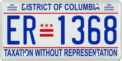 DC license plate ER1368