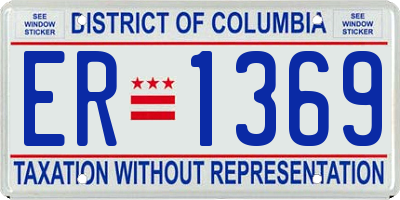 DC license plate ER1369
