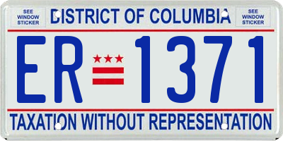 DC license plate ER1371