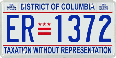 DC license plate ER1372