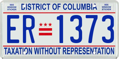 DC license plate ER1373