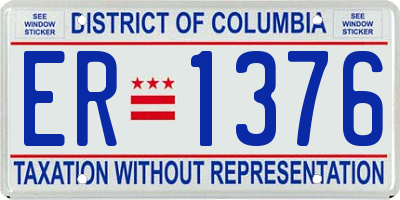 DC license plate ER1376