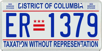 DC license plate ER1379