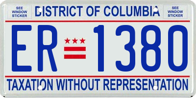 DC license plate ER1380