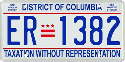 DC license plate ER1382