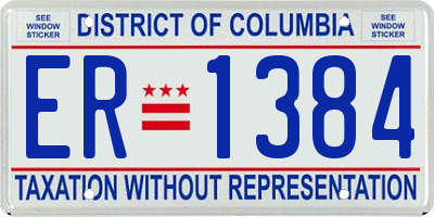 DC license plate ER1384