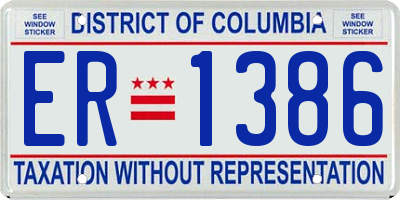 DC license plate ER1386
