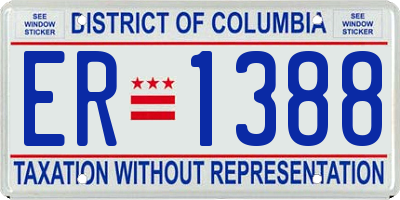 DC license plate ER1388