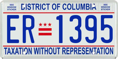 DC license plate ER1395