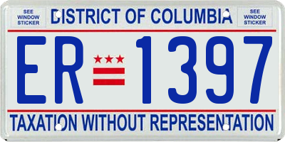 DC license plate ER1397