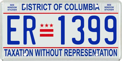 DC license plate ER1399