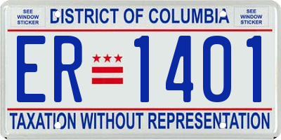 DC license plate ER1401