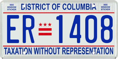 DC license plate ER1408