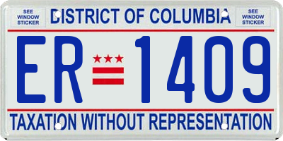 DC license plate ER1409