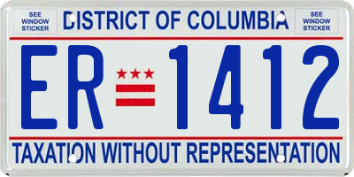 DC license plate ER1412