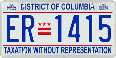 DC license plate ER1415