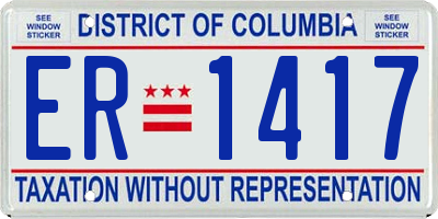DC license plate ER1417