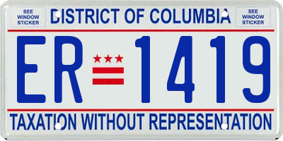 DC license plate ER1419