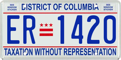 DC license plate ER1420