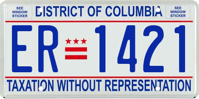 DC license plate ER1421