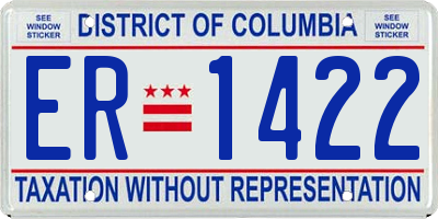 DC license plate ER1422