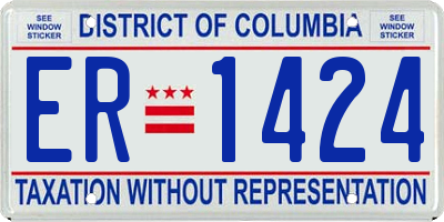 DC license plate ER1424