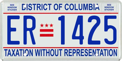 DC license plate ER1425