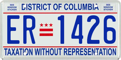 DC license plate ER1426