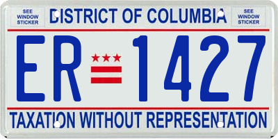 DC license plate ER1427
