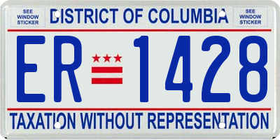 DC license plate ER1428