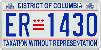 DC license plate ER1430