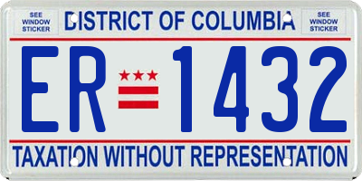 DC license plate ER1432