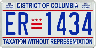DC license plate ER1434