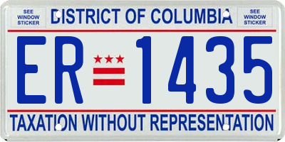 DC license plate ER1435