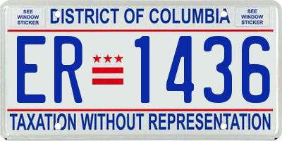 DC license plate ER1436