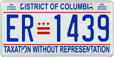 DC license plate ER1439