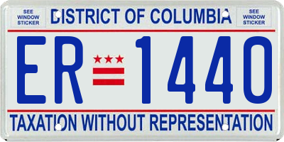 DC license plate ER1440
