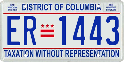 DC license plate ER1443