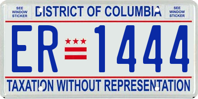 DC license plate ER1444