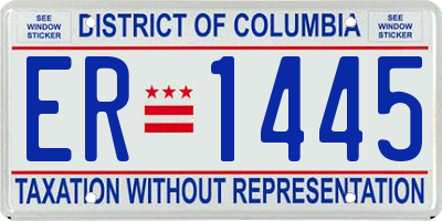 DC license plate ER1445