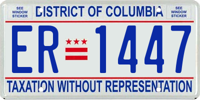 DC license plate ER1447