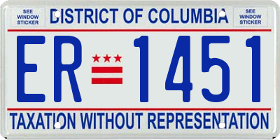 DC license plate ER1451