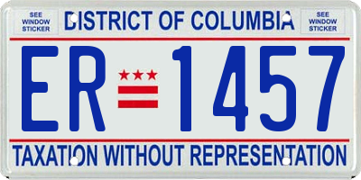DC license plate ER1457