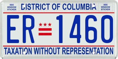DC license plate ER1460