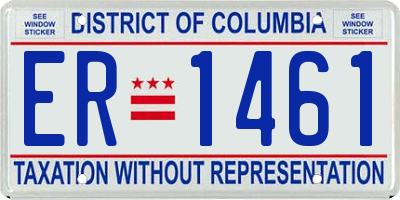 DC license plate ER1461