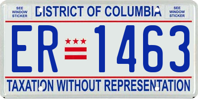 DC license plate ER1463