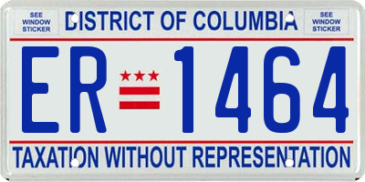 DC license plate ER1464